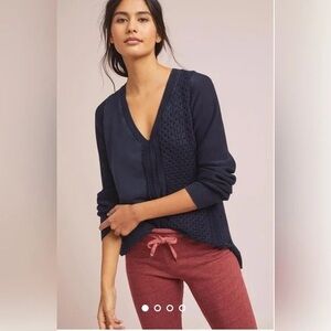 Anthropologie Saturday Sunday Blue Arcana Pullover Sweatshirt small